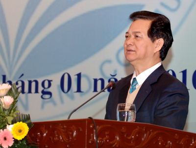 Thủ tướng Nguyễn Tấn Dũng phát biểu tại Hội nghị triển khai nhiệm vụ năm 2010 của Bộ TT&TT