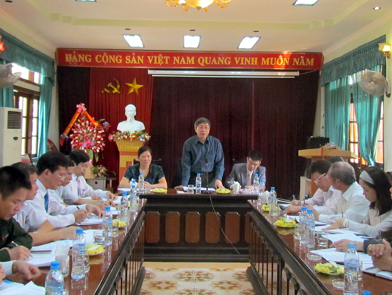 Đ/c Lê Nam Thắng, Thứ trưởng Bộ TT&TT làm việc với Sở TT&TT Điện Biên (Ảnh: Trung Kiên)