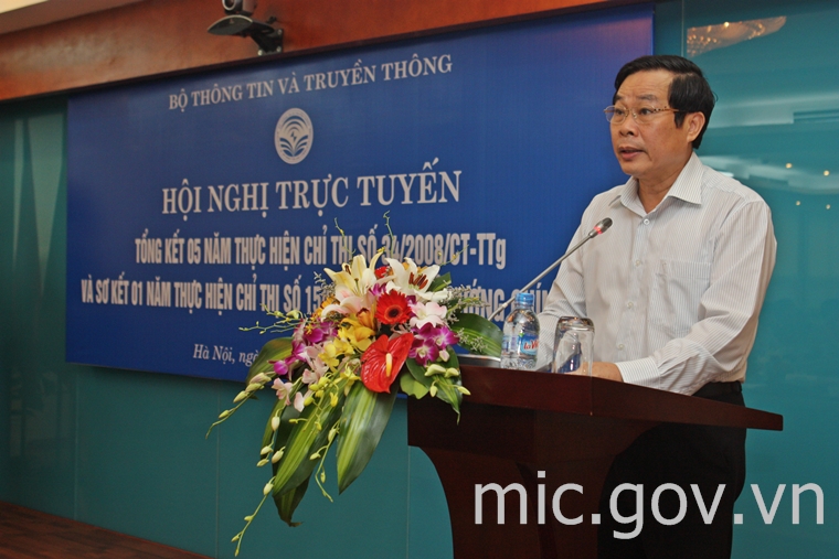 Bộ trưởng Nguyễn Bắc Son phát biểu tại Hội nghị (Ảnh nguồn: Mic.gov.vn)