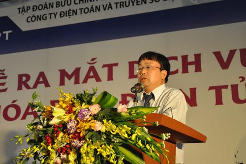 Ông Nghiêm Phú Hoàn - Phó TGĐ VNPT phát biểu tại lễ ra mắt dịch vụ.