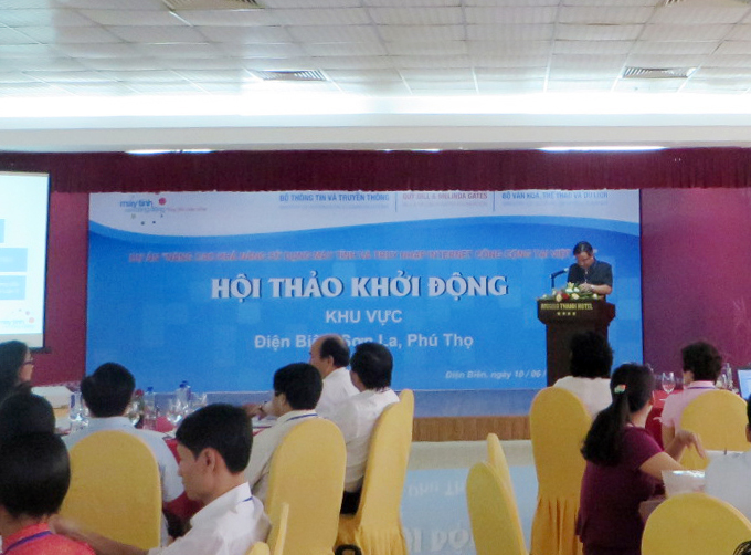 Đ/c Lò Văn Tiến, Phó Chủ tịch UBND tỉnh Điện Biên phát biểu tại Hội thảo.Ảnh: Trung Kiên