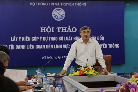 Thứ trưởng Nguyễn Minh Hồng phát biểu tại Hội thảo.