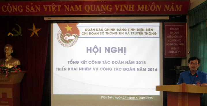 Đ/c: Phạm Thanh Nam, Bí thư Chi đoàn phát biểu tại  Hội nghị
