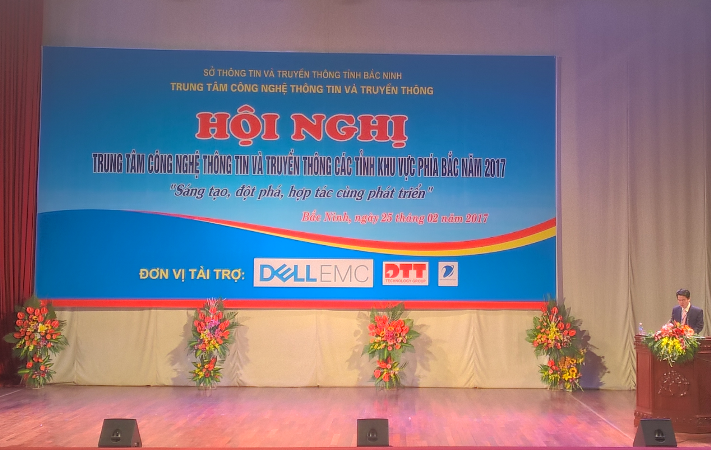 Đ/c Nghiêm Văn Hách - Giám đốc Trung tâm CNTT&TT Bắc Ninh phát biểu khai mạc Hội Nghị.