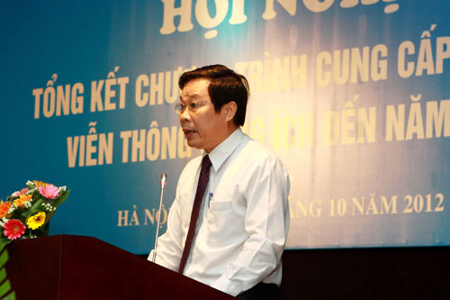 Bộ trưởng Bộ TT&TT Nguyễn Bắc Son phát biểu chỉ đạo Hội nghị sáng ngày 17/10/2012. Ảnh: Minh Tú